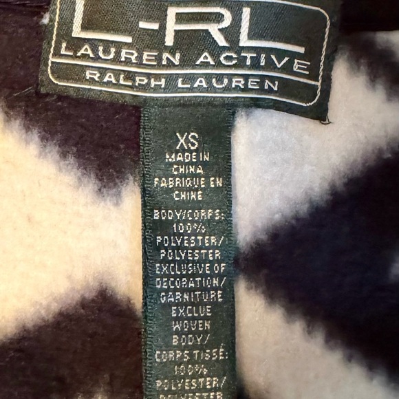 Ralph Lauren L-RL Lauren Active jacket in black & white chevron design size XS - Picture 6 of 11
